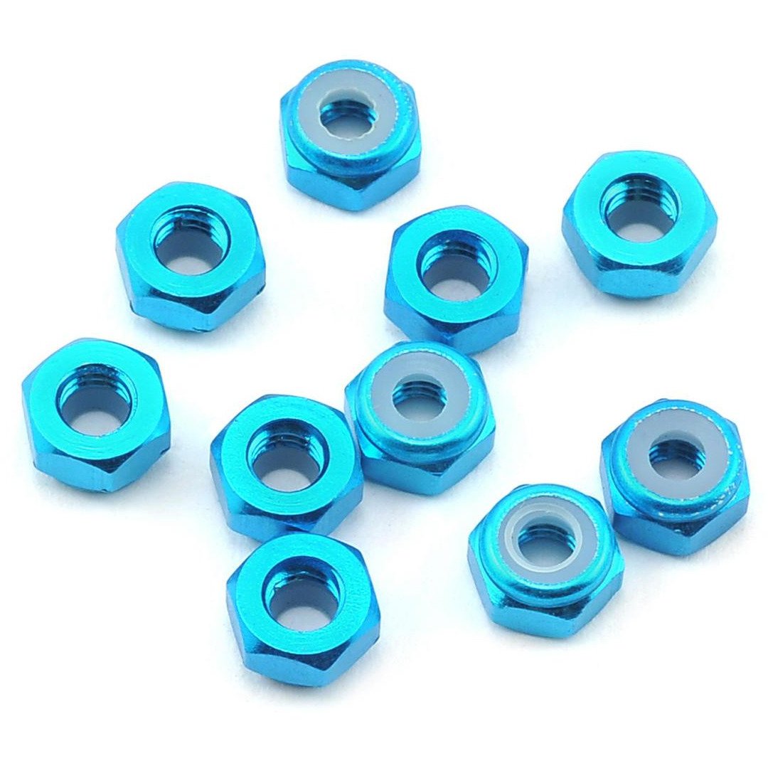 Yeah Racing 4mm Aluminum Lock Nut (10) (Light Blue)