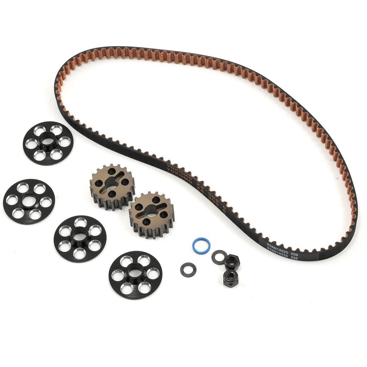 Yokomo YZ-4 Aluminum Narrow Rear Pulley & Belt Set