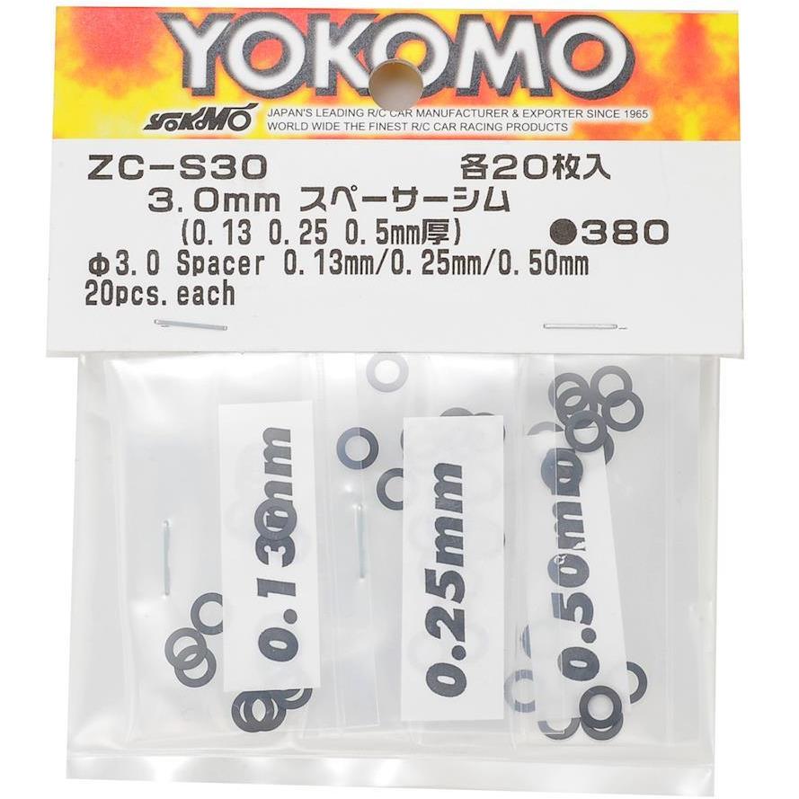 Yokomo 3.0mm Shim Spacer Set (0.13mm, 0.25mm & 0.50mm)