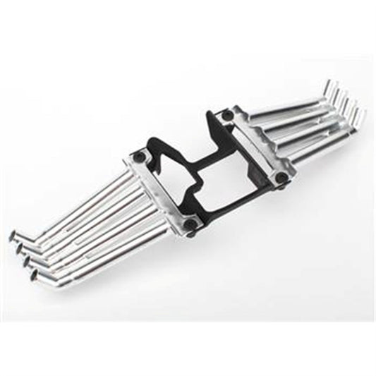 6985 Header Pipes Satin Chrome