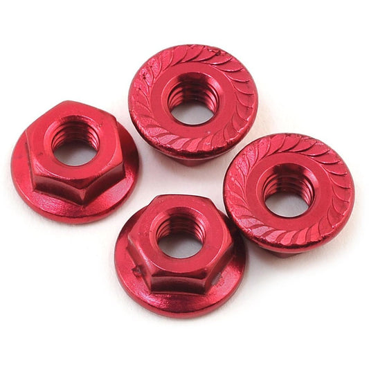 175RC Aluminum 4mm Serrated Wheel Nuts (Red)