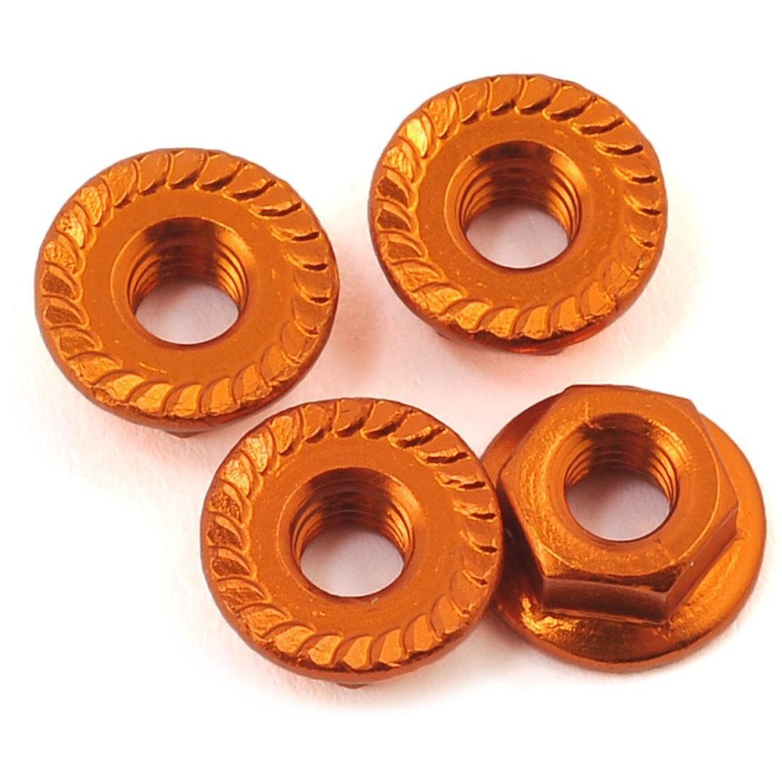 175RC Aluminum 4mm Serrated Wheel Nuts (Orange)