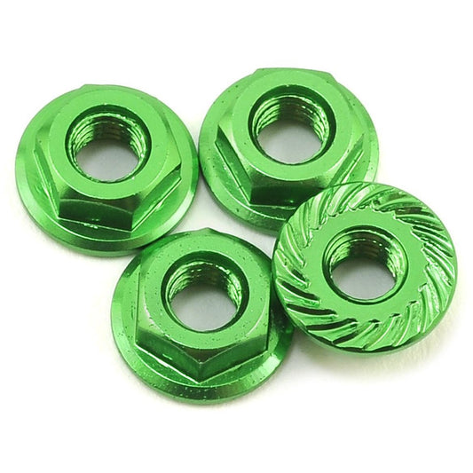 175RC Aluminum 4mm Serrated Wheel Nuts (Green)