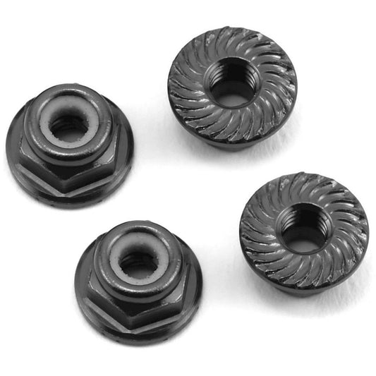 175RC Aluminum 4mm Serrated Locknuts (Grey)