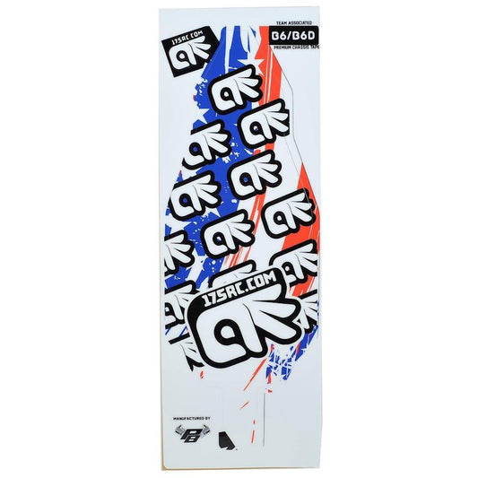 175RC B6/B6D Chassis Skin (Red, White, Blue, Stars)