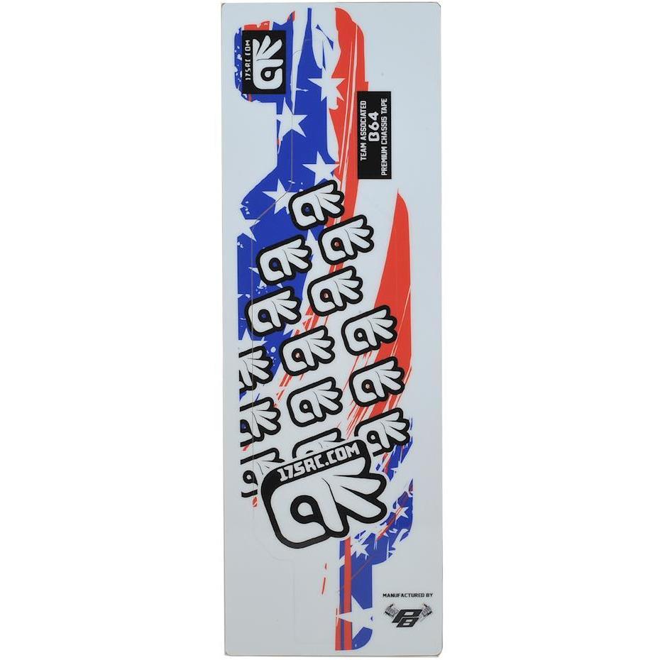 175RC B64/B64D Chassis Skin (Red, White, Blue, Stars)
