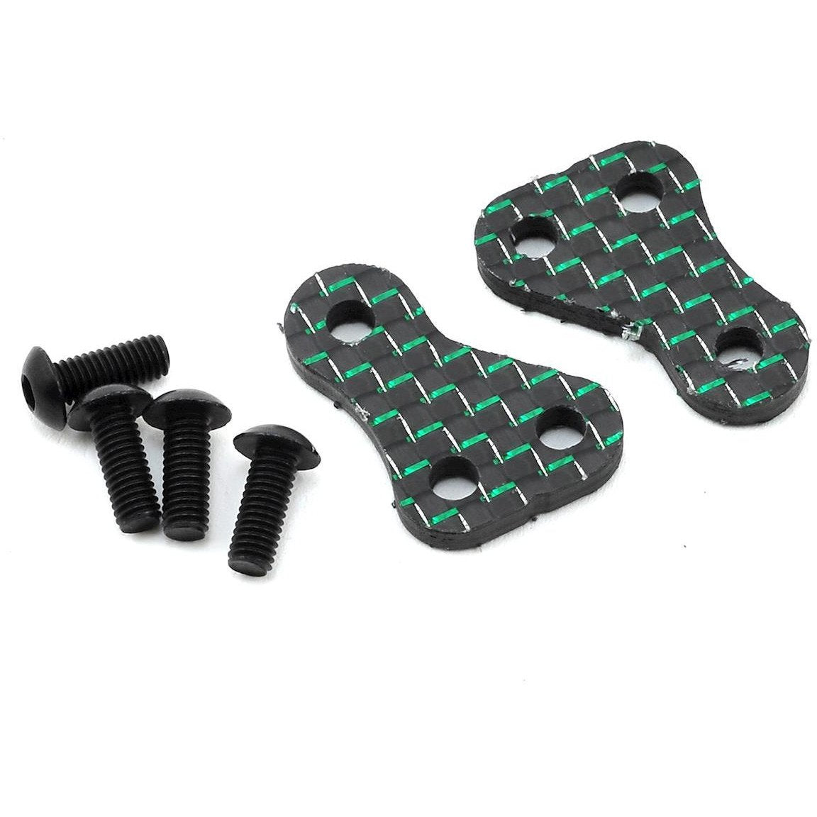 175RC B6/B6D Carbon "Money" +1.5 Steering Block Arms (2) (Green)