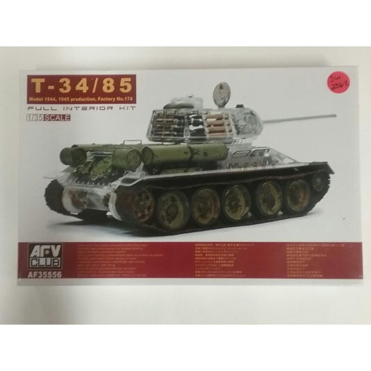 1/35th scale. T-34/85 Model 1944, 1945 production, factory no.174 from AFV Club - Swasey's Hardware & Hobbies