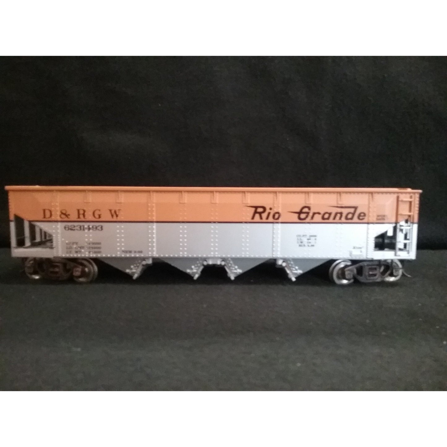O Scale K-Line Hopper D&RGW 2 rail - Swasey's Hardware & Hobbies