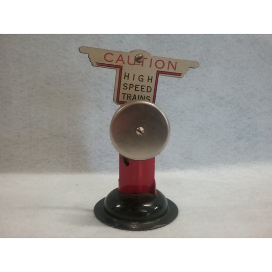 O Gauge Marx Train Caution Sign With Bell