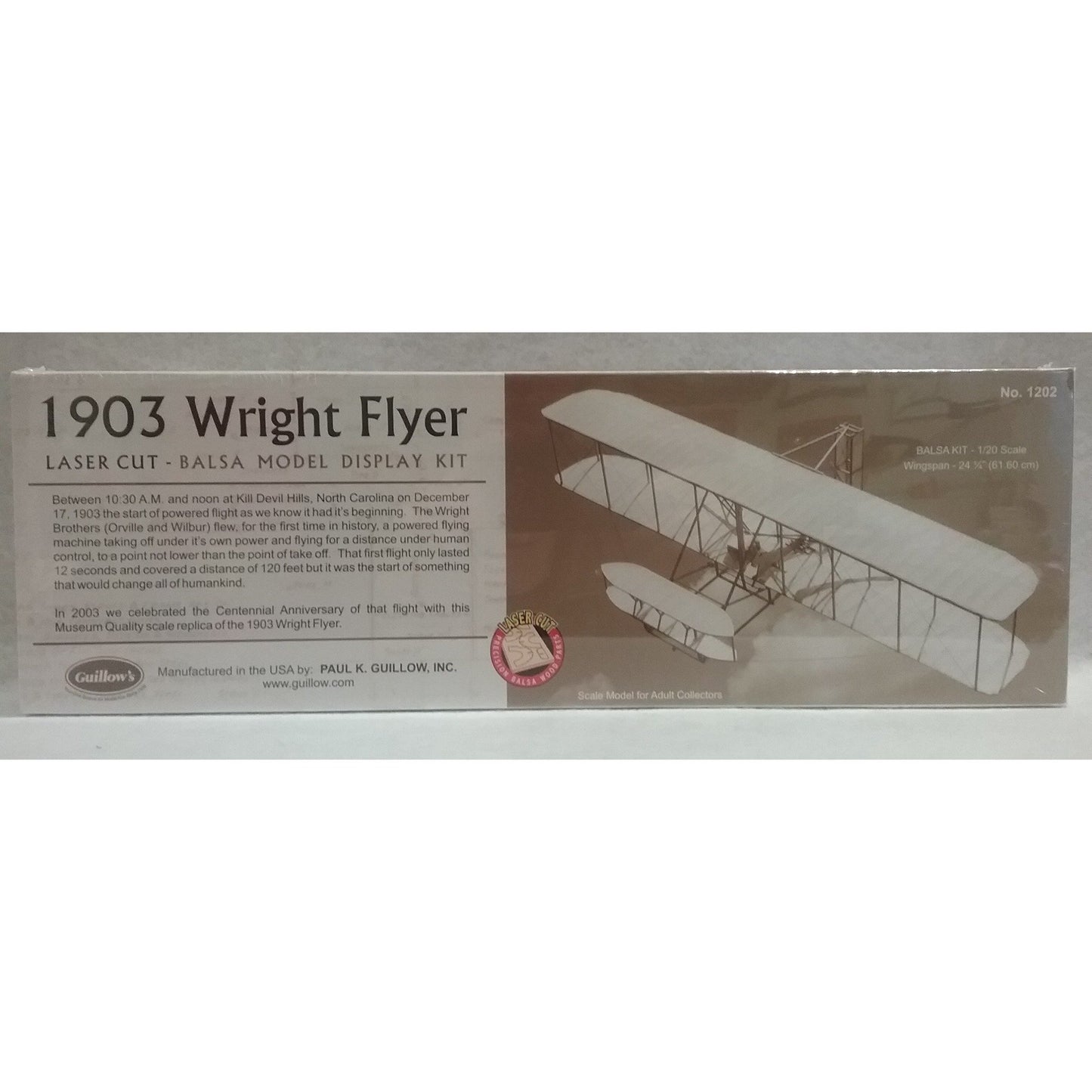 1/20 Scale Guillow's #1202 1903 Wright Flyer