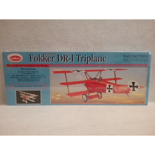 1/14 Scale Guillow's #204 Balsa Wood Fokker DR-1 Triplane