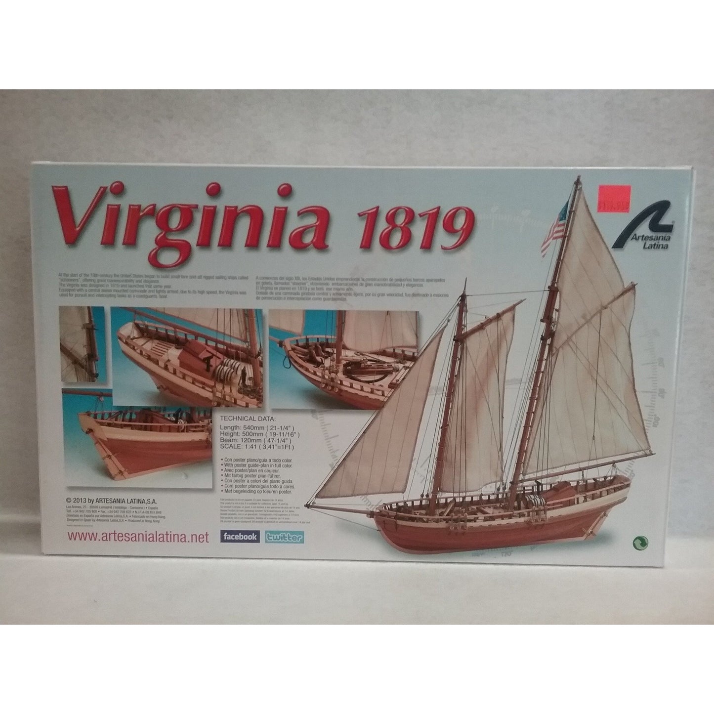 1/41 Scale Artesania Latina Virginia 1819