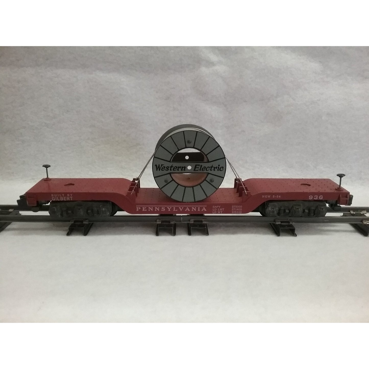 S Gauge American Flyer Pennsylvania Fishbelly Flat car #936