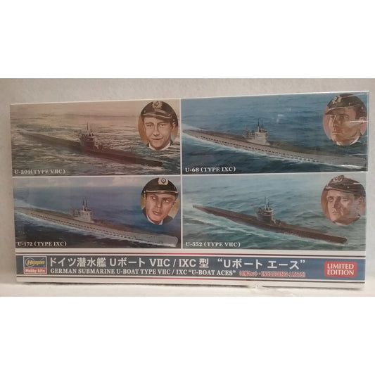 1/700 Scale Hasegawa German Submarine U-Boat Type VIIC/IXC "U-Boat Aces"