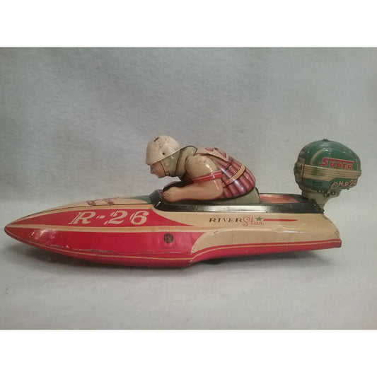 1950s River Star Race Boat Toy