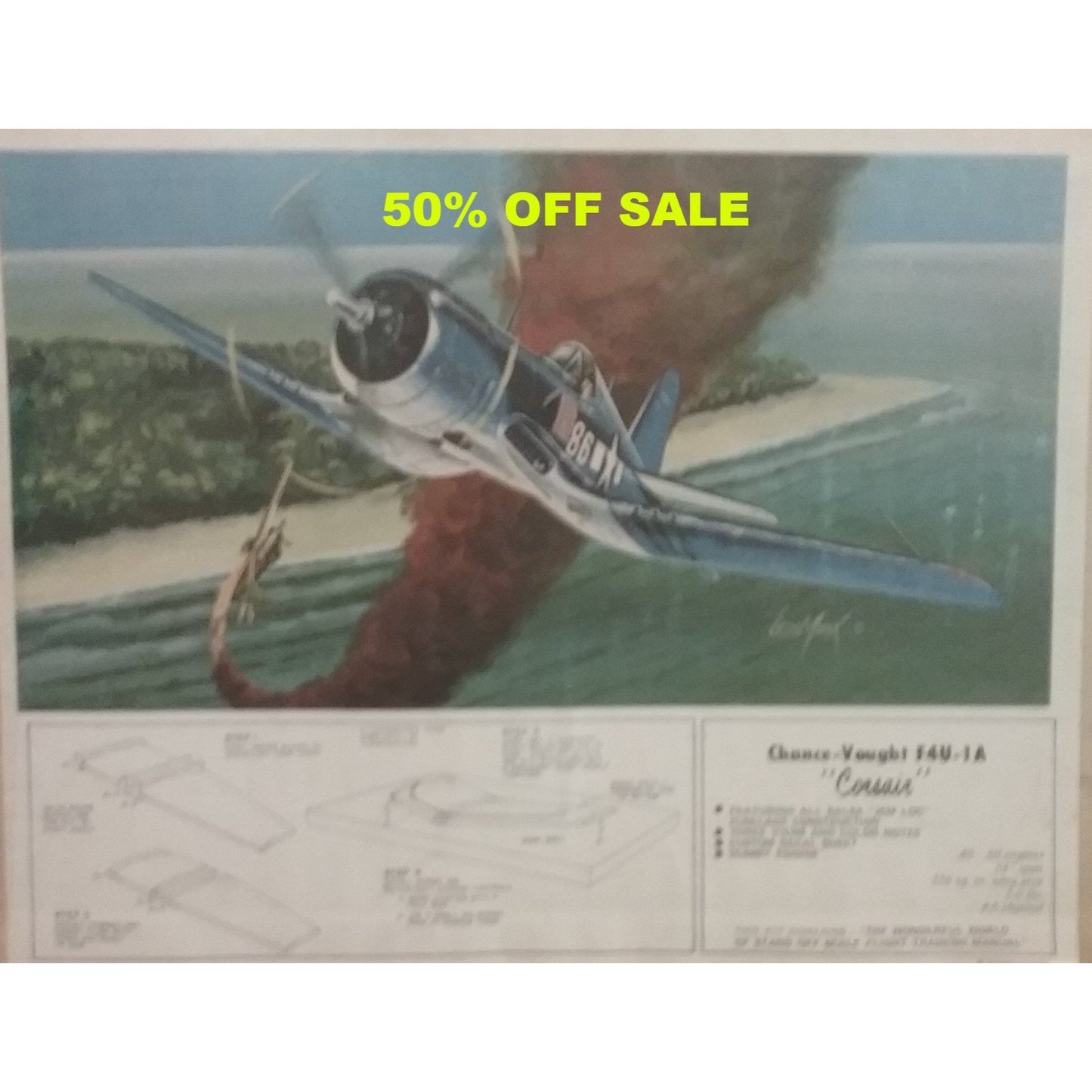 50% OFF SALE !!!-Jemco Chance-Vought F4U-1A Corsair RC Airplane Kit