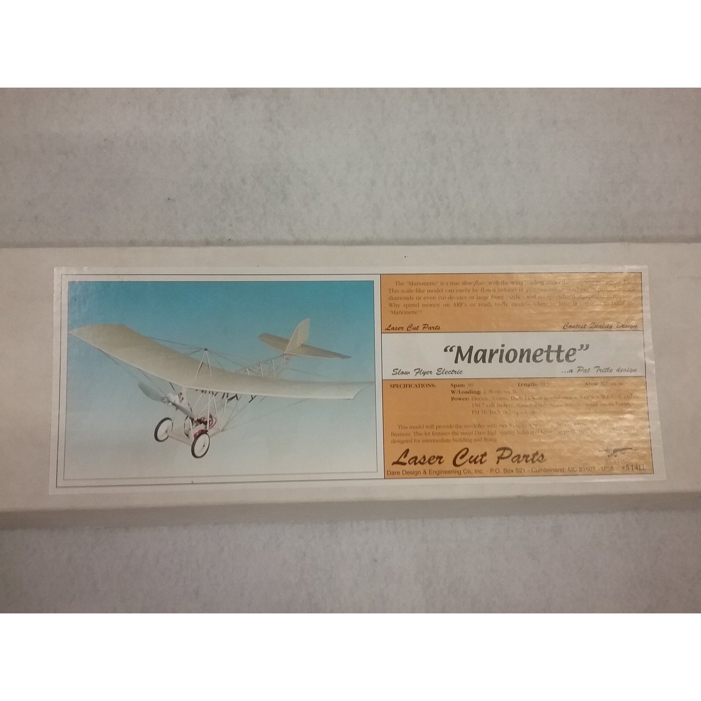 50% OFF SALE !!!-Dare Design Kit No.514EL "Marionette"  Flying Model