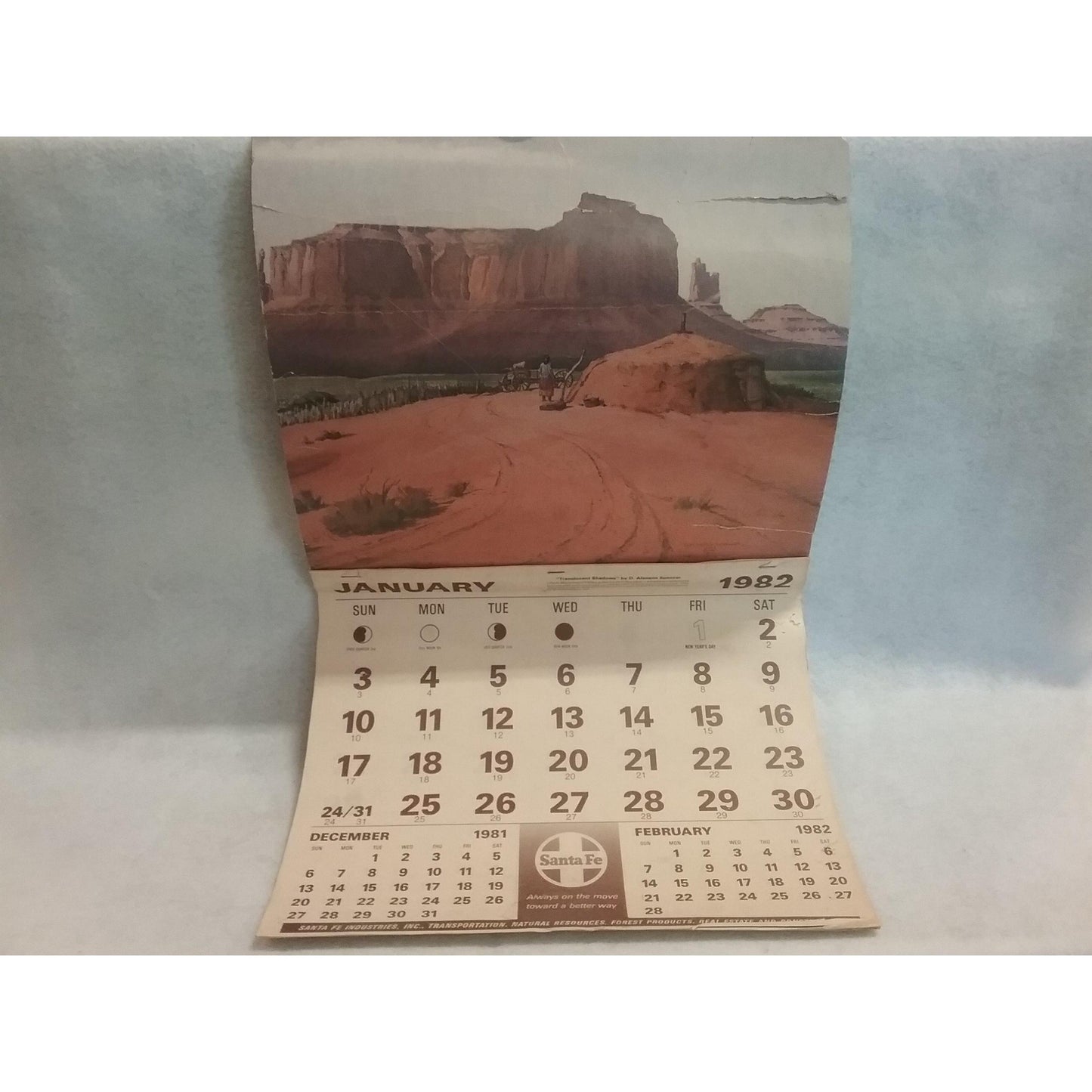 1982 Vintage Santa Fe Calendar