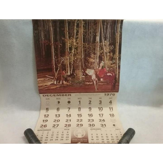 December 1976-77 Vintage Santa Fe Calendar