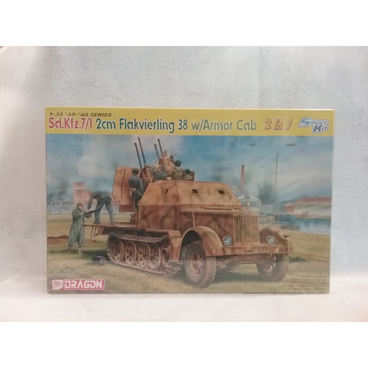 1/35 Scale Dragon No.6533 2 in 1 Smart Kit Sd.Kfz.7/1 2cm Flakvierling 38 W/Ar