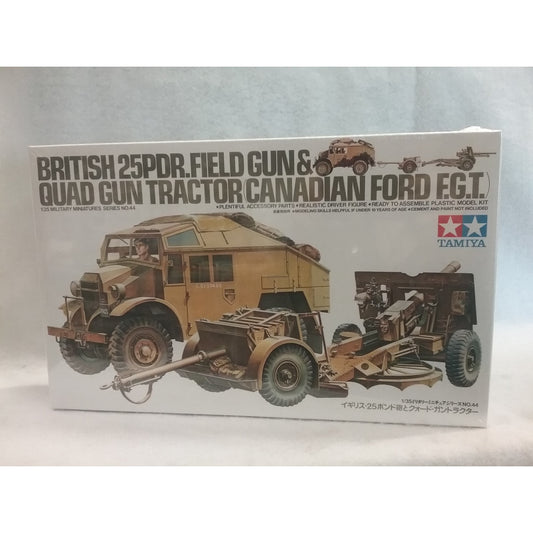 1/35 Scale Tamiya No.35044 British 25PDR.Field Gun & Quad Gun Tractor(Canadian F