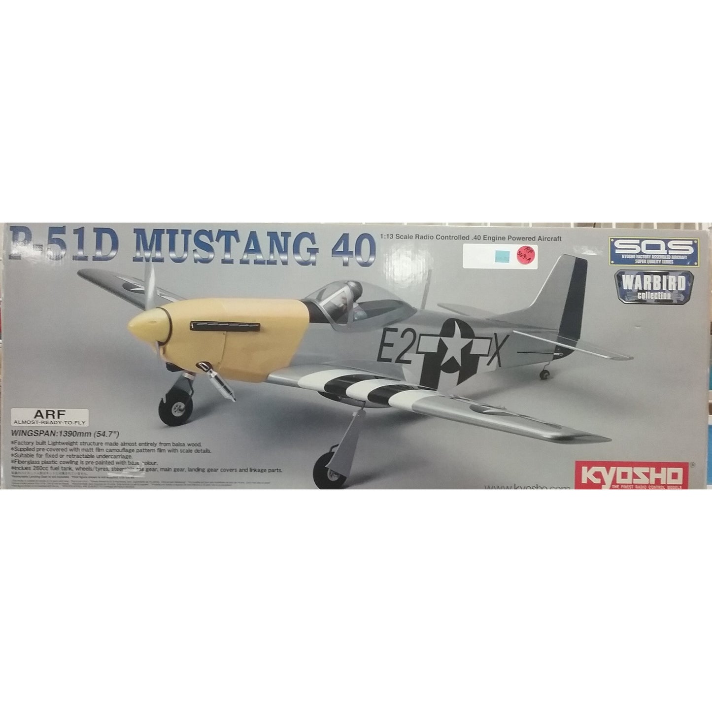 1/13 Scale Kyosho ARF P-51D Mustang Balsa Aircraft Kit