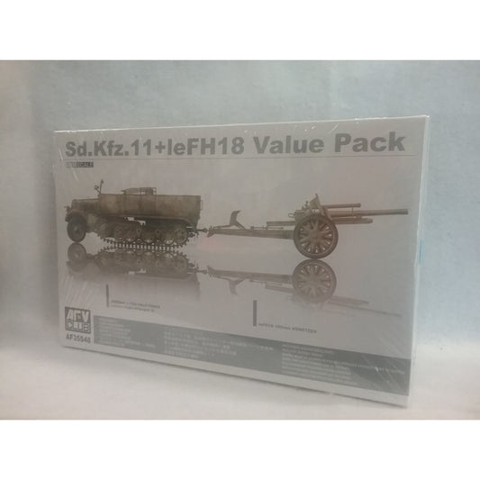 1/35 Scale AFV Club No.AF35S48 Sd.Kfz.11+leFH18 Value Pack German 3ton Half-Tru