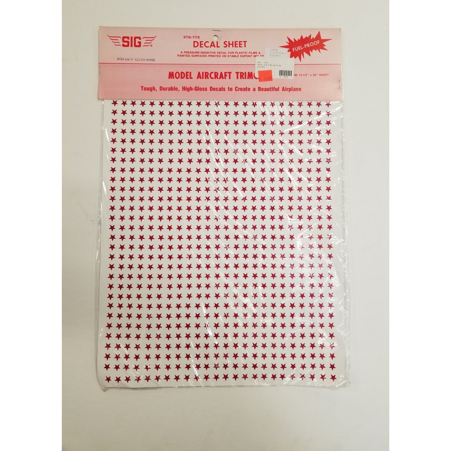 SIG Hobby  No.DCM208  Model Airplane Trimcals  Red Stars
