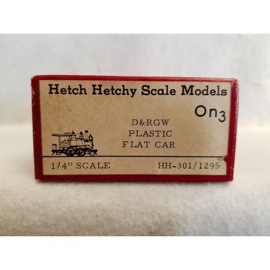 On3 Scale  Hetch Hetchy Models  No.HH-301/1295  D & RGW Plastic Flat Car Kit