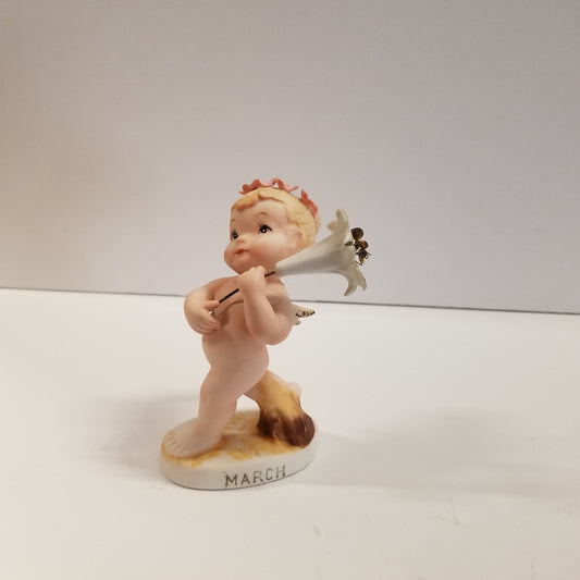 Vintage Geo Z. Lefton Porcelain March Flower Angel