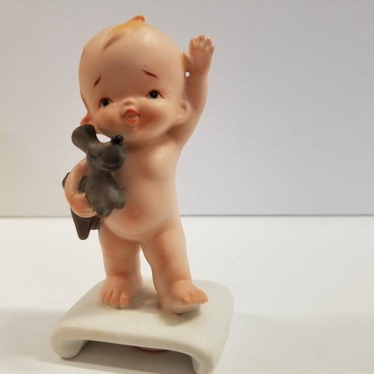 Vintage Geo Z. Lefton Porcelain Kewpie And Dog