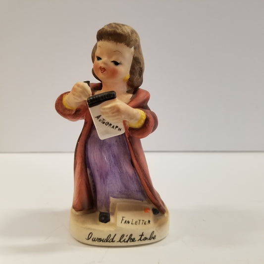 Vintage Geo Z. Lefton  Porcelain Fan Letter Actress