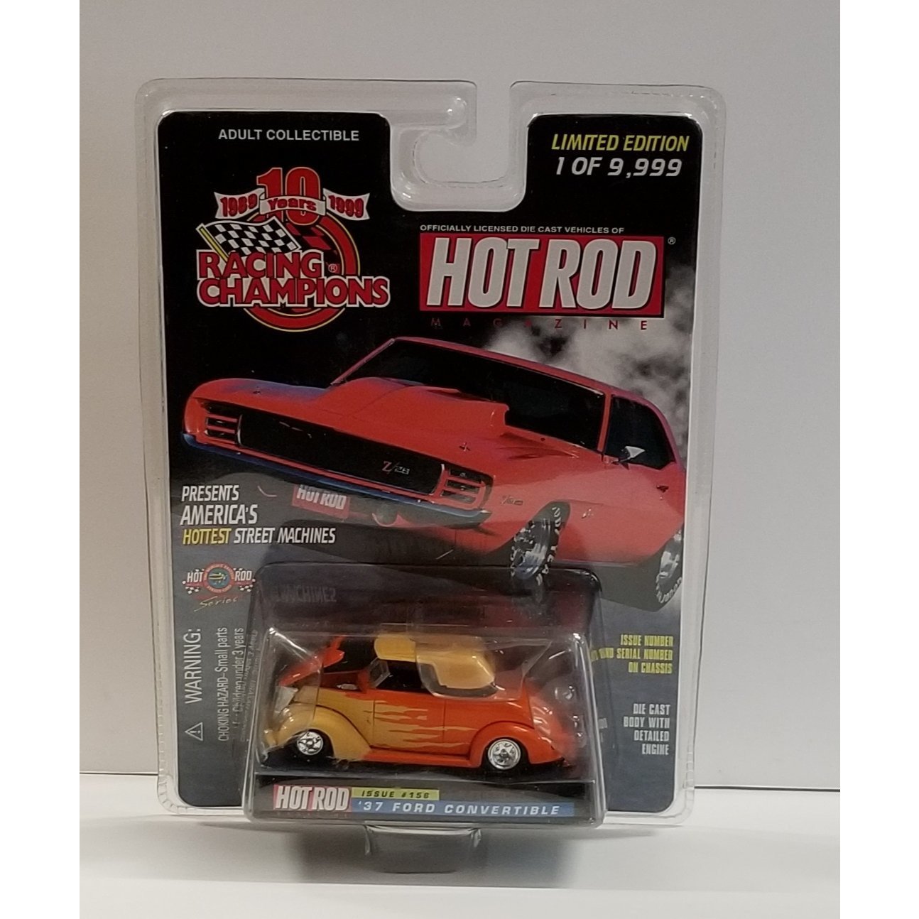 1/64 Scale Racing Champions Hot Rod Magazine No.156 '37 Ford Convertible