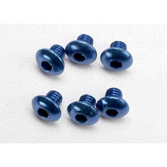 3940 Screws, 4X4Mm Button-Head Machine, Aluminum (Blue) (Hex Drive) (6)