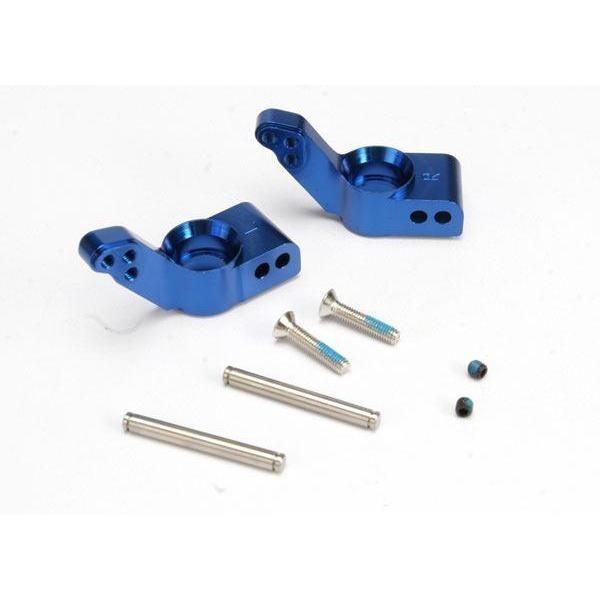 4352X Stub Axle Carriers, Blue-Anodized 6061-T6 Aluminum, Rear (1.5 Degrees Toe-In)(L&R)