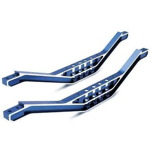 4923X Chassis Braces, Lower Machined 6061-T6 Aluminum (Blue) (2)/ Hardware