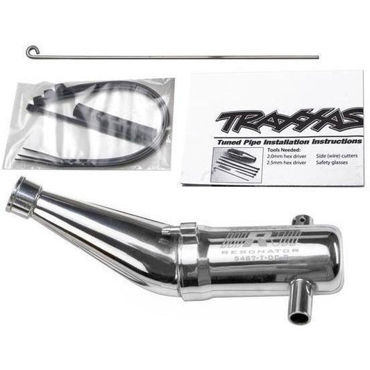 5487 Tuned Pipe, Resonator, R.O.A.R. Legal (Aluminum, Double-Chamber) (Fits Maxx Vehicles With Trx Racing Engines)