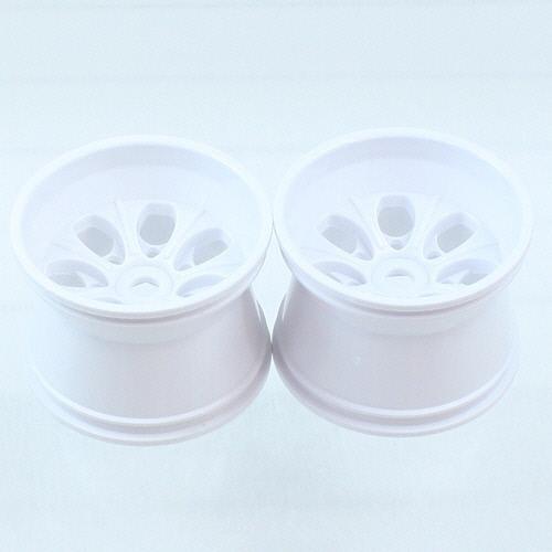 62010W White 7 Spoke Wheels, 2pcs
