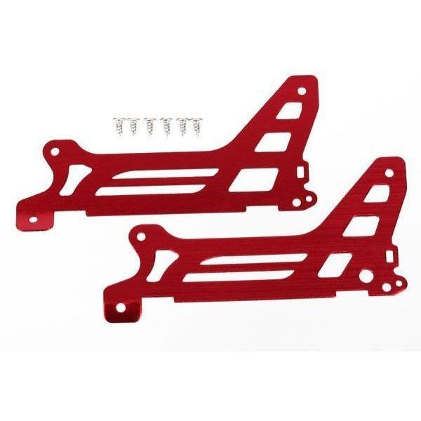 6327 Main frame, side plate, outer (2) (red-anodized) (aluminum)/ screws (6) - Swasey's Hardware & Hobbies