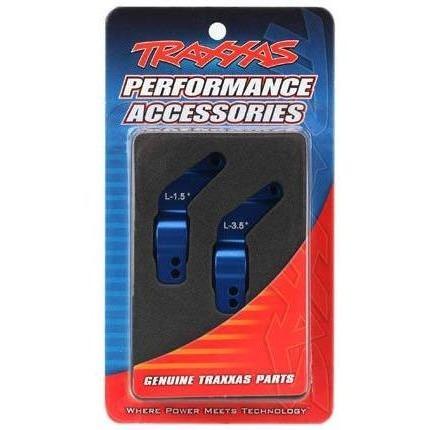 6455 Axle carriers, rear, 6061-T6 aluminum, left & right (blue-anodized) - Swasey's Hardware & Hobbies