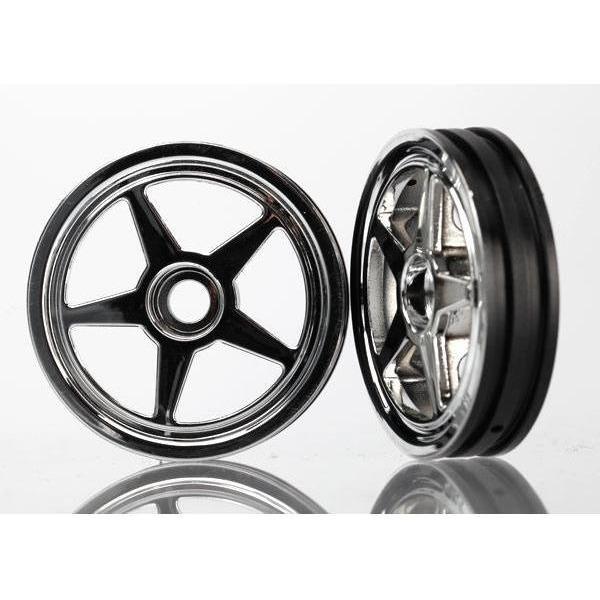 6974 Wheels, 5-spoke (chrome) (front) (2) - Swasey's Hardware & Hobbies