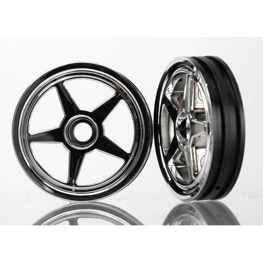 6974 Wheels, 5-spoke (chrome) (front) (2) - Swasey's Hardware & Hobbies