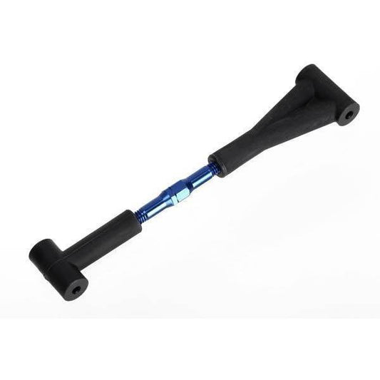 6979 Wheelie bar link, aluminum (blue-anodized)/ wheel (1)/ axle (1) - Swasey's Hardware & Hobbies