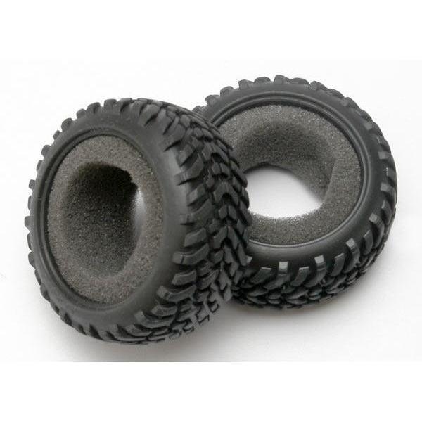7071 Tires, off-road racing, SCT dual profile (1 each, right & left)/ foam inserts (2) - Swasey's Hardware & Hobbies