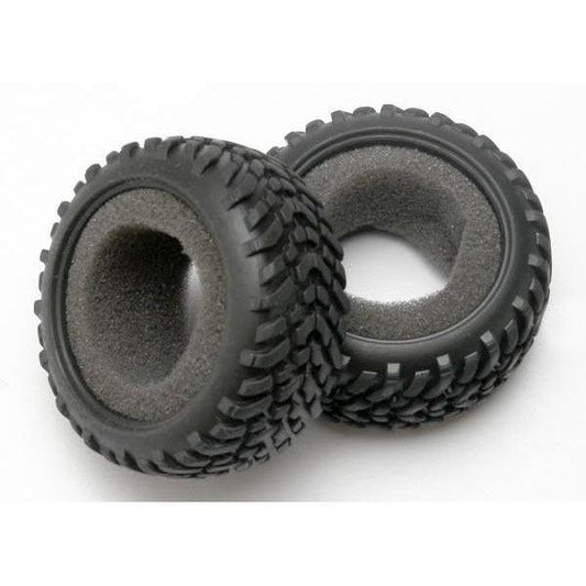 7071 Tires, off-road racing, SCT dual profile (1 each, right & left)/ foam inserts (2) - Swasey's Hardware & Hobbies