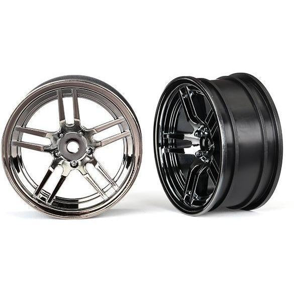 8371 Wheels, 1.9' split-spoke (black chrome) (front) (2) - Swasey's Hardware & Hobbies