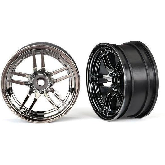8371 Wheels, 1.9' split-spoke (black chrome) (front) (2) - Swasey's Hardware & Hobbies