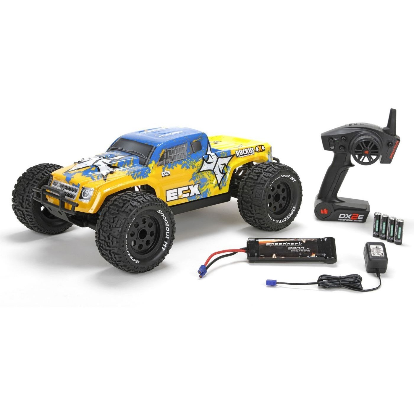 1/10 Ruckus 4WD Monster Truck Brushless RTR with AVC, Orange/Blue