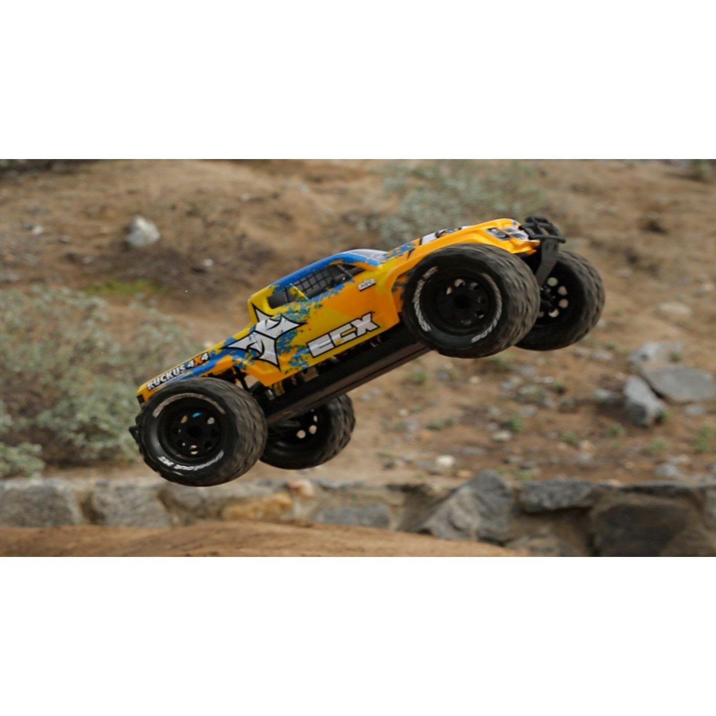 1/10 Ruckus 4WD Monster Truck Brushless RTR with AVC, Orange/Blue